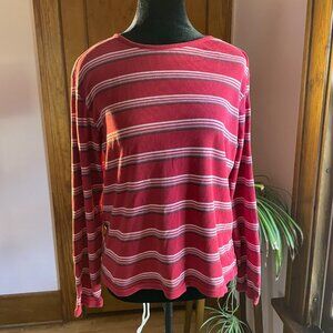Vintage 90s Old Navy Striped Long Sleeve Shirt Women L Y2K Made in Russia RARE